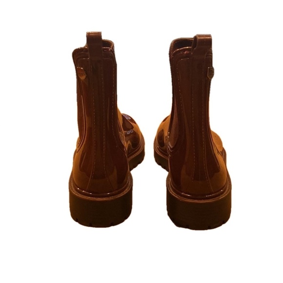 ALDO Ibaodda Chelsea Rubber Shiny Rain Boots in Bordo Burgandy EU 38 EUC - Picture 11 of 16